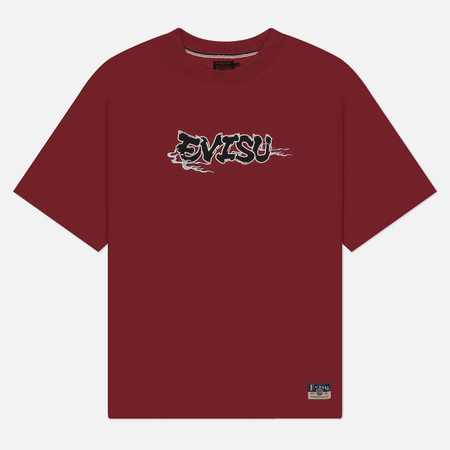 Мужская футболка Evisu Heritage Ninja Daruma Daicock Printed, цвет бордовый, размер S