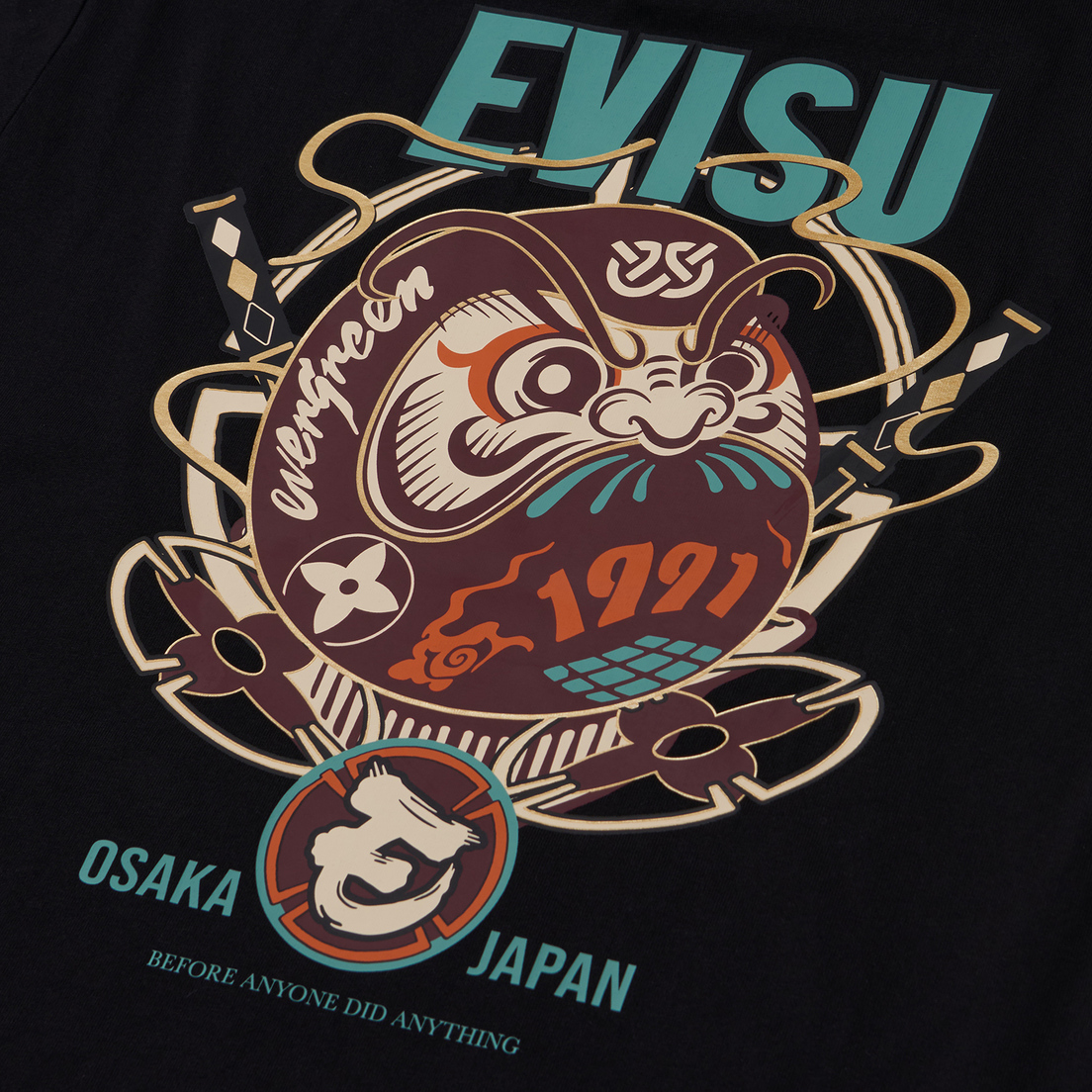 Evisu Мужская футболка Heritage Giant Ninja Daruma Printed