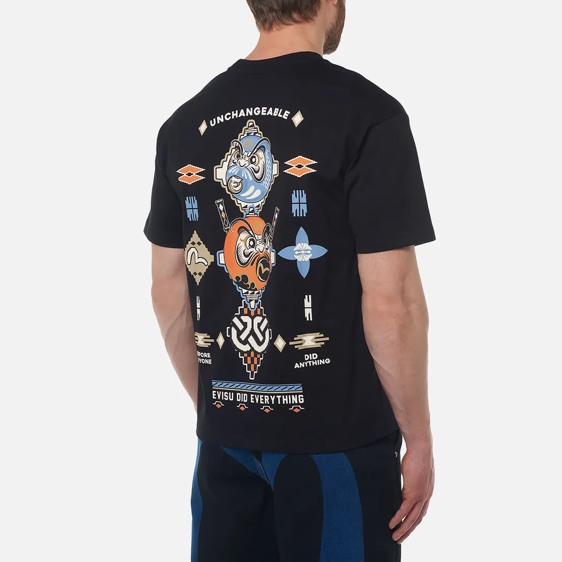 Evisu Мужская футболка Heritage Chimayo Pattern Ninja Daruma Printed