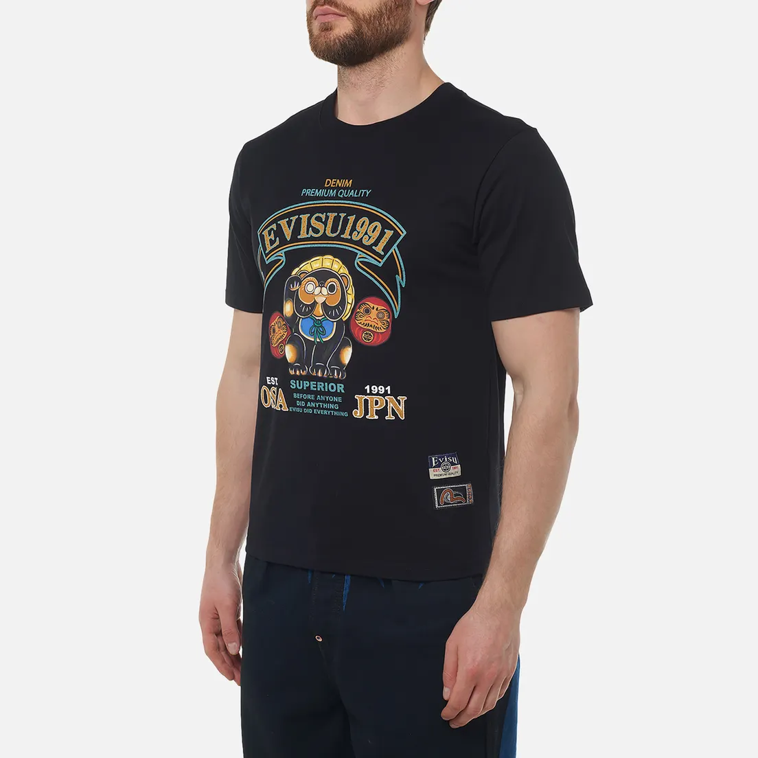 Evisu Мужская футболка Heritage Tanuki Daruma Printed