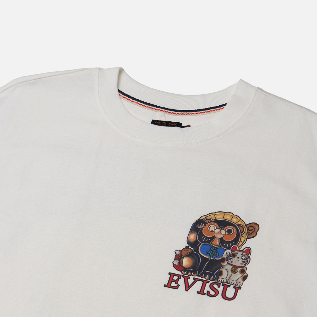 Evisu Мужская футболка Heritage Tanuki Fortune Cat Daruma Printed