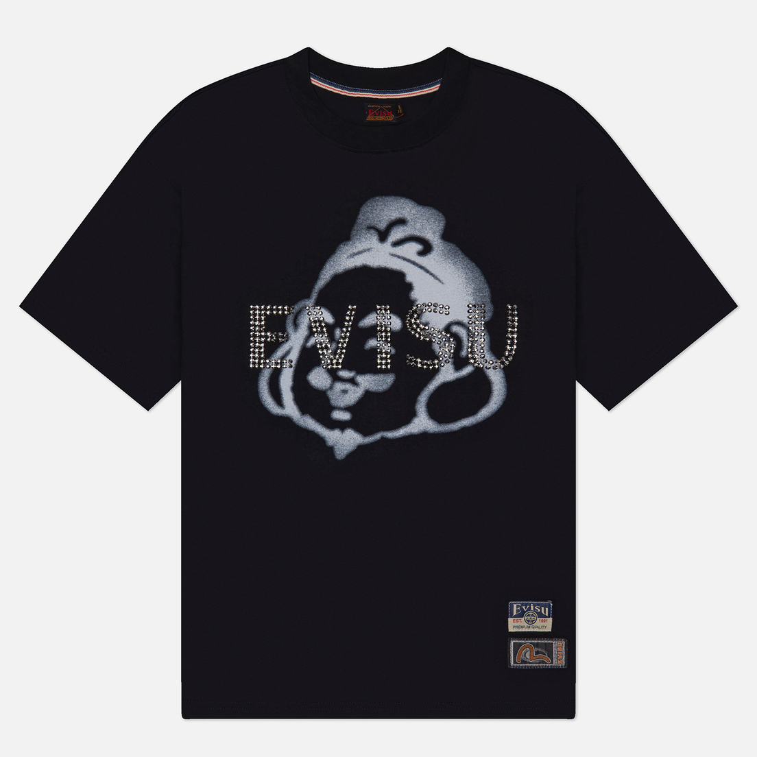 Evisu Мужская футболка Heritage Godhead Printed Evisu Rhinstone