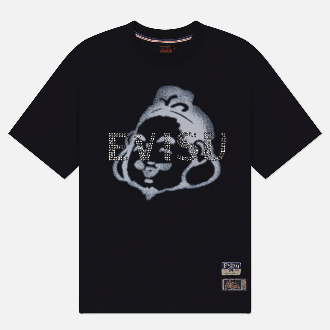 Evisu Мужская футболка Heritage Godhead Printed Evisu Rhinstone