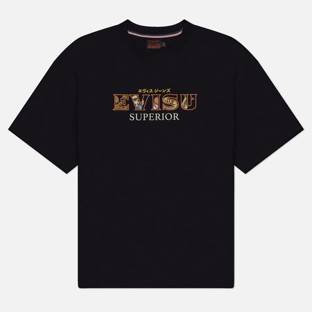 Мужская футболка Evisu Heritage Tanuki Accessories Printed, цвет чёрный, размер XXL