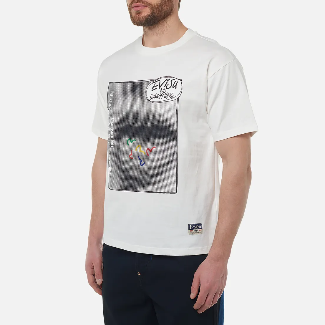 Evisu Мужская футболка Heritage Lips Seagull Photo Printed