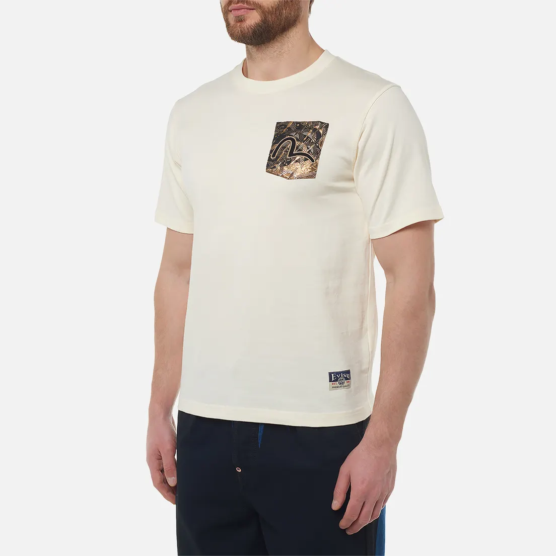 Evisu Мужская футболка Heritage Brocade Pocket Seagull Embroidery