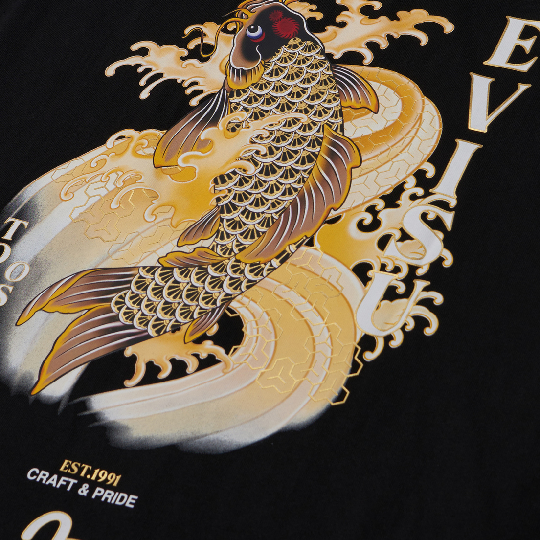 Evisu Мужская футболка Heritage Seagull Embroidery Carp Print