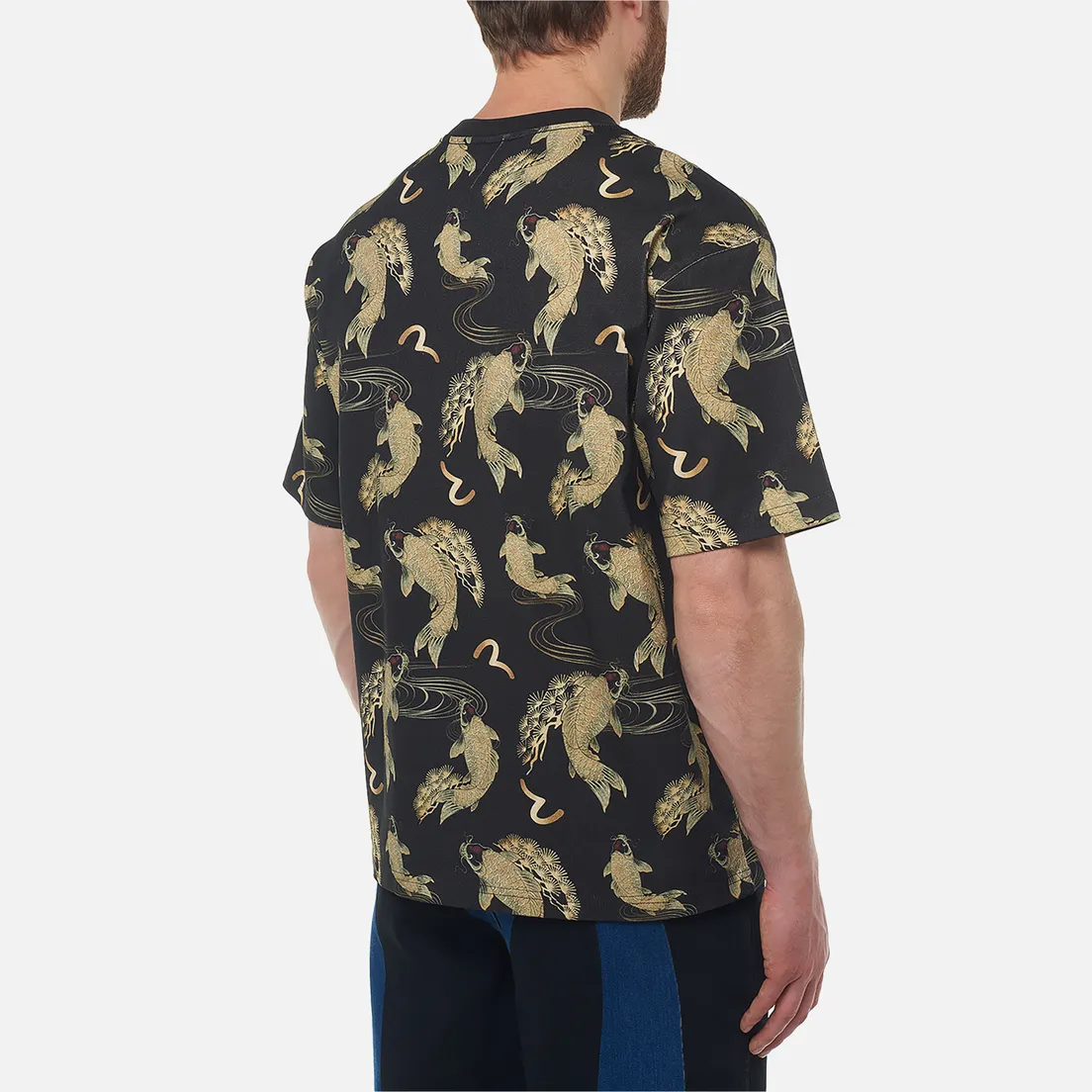 Evisu Мужская футболка Heritage Seagull Carp All Over Print Seagull Embroidery