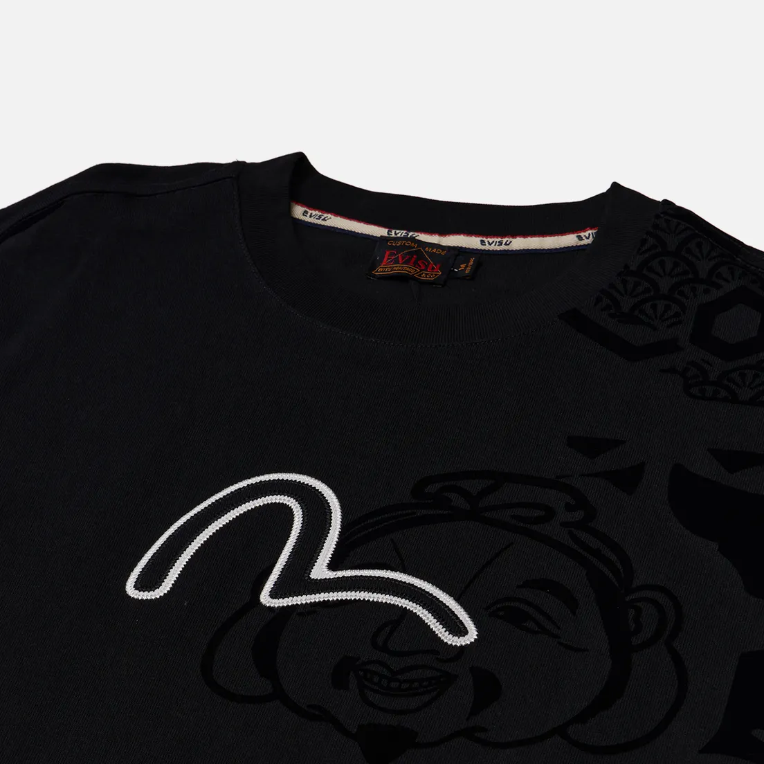 Evisu Мужская футболка Heritage Embroidery Seagull All Over Print Flocking