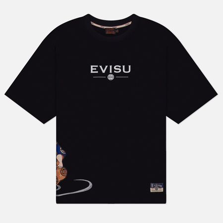 Мужская футболка Evisu Heritage Evisu Ebisu, цвет чёрный, размер S