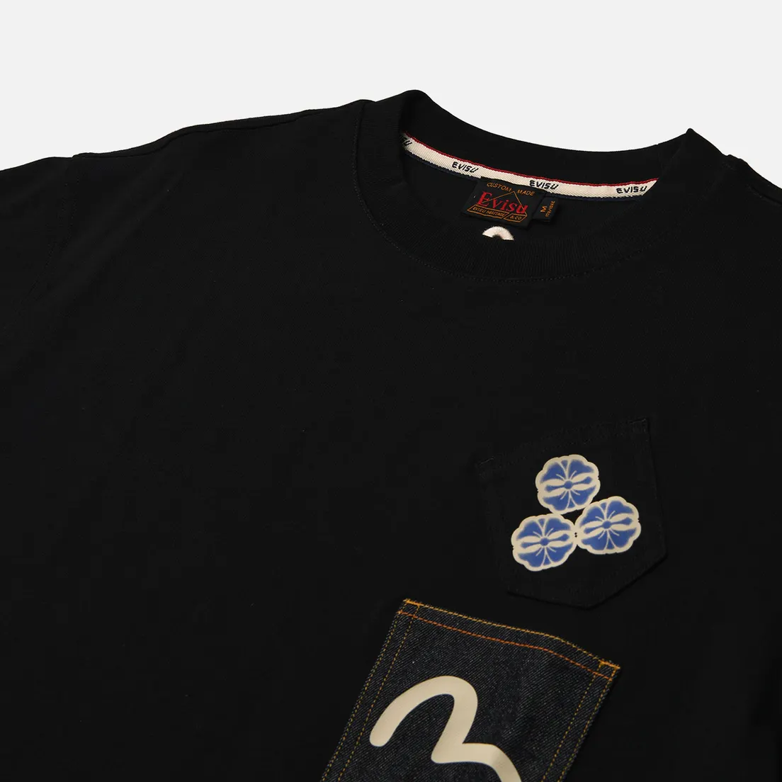 Evisu Мужская футболка Heritage Printed Seagull Denim Pocket