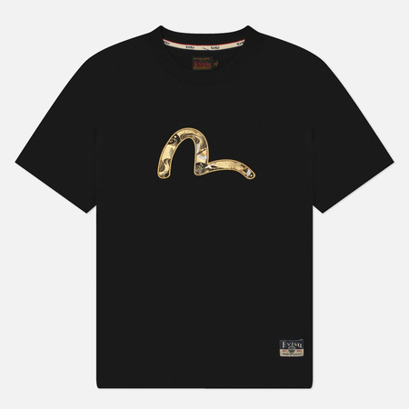 Мужская футболка Evisu Heritage Seagull Brocade Applique, цвет чёрный, размер S