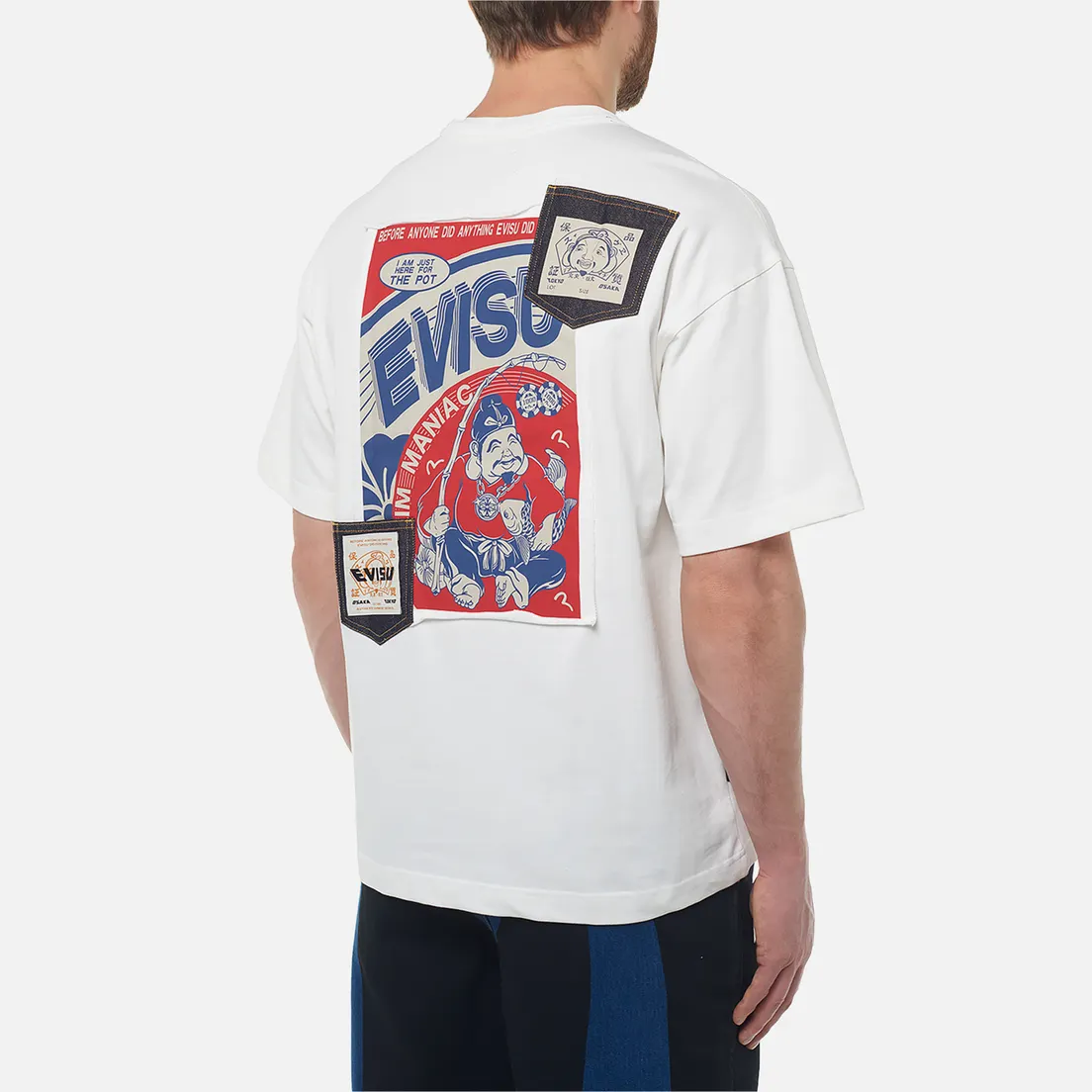 Evisu Мужская футболка Heritage Ebisu Poster Applique Multi-Pocket