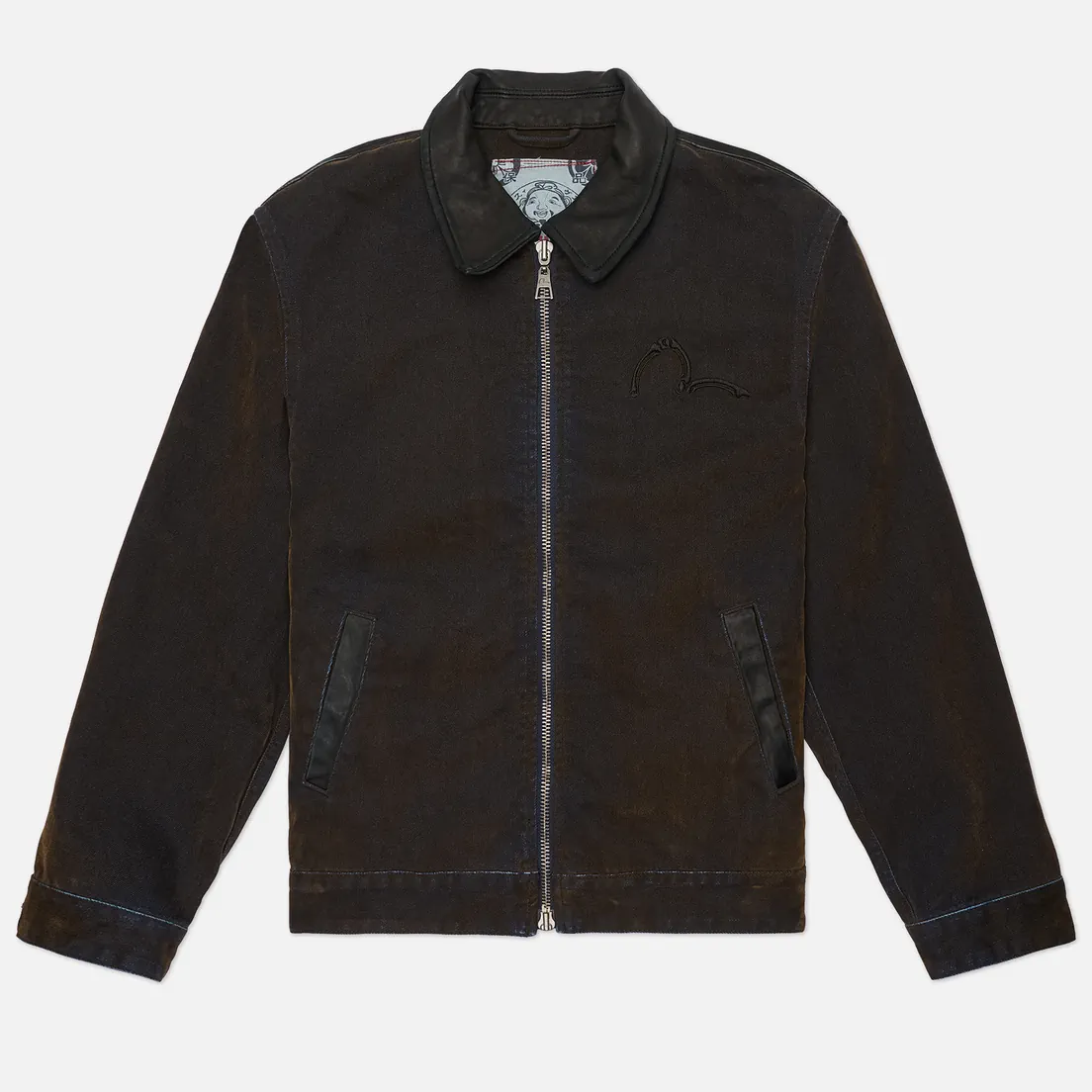 Evisu Мужская джинсовая куртка Skull & Logo Embroidery Heavy Washed Denim