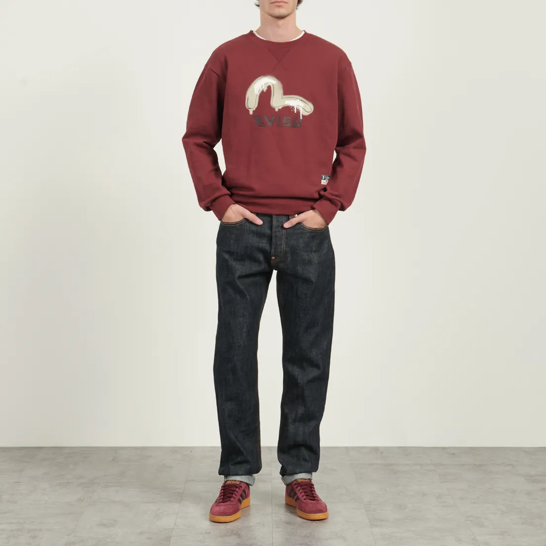 Evisu Мужские джинсы 2017 Seagull Print & Pockets Carrot Fit