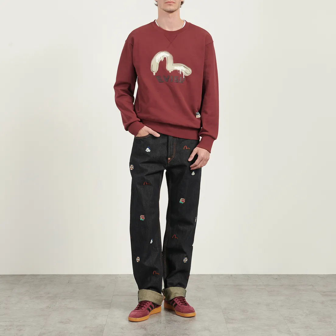 Evisu Мужские джинсы 2000 Allover Brand Embroidery Regular Fit