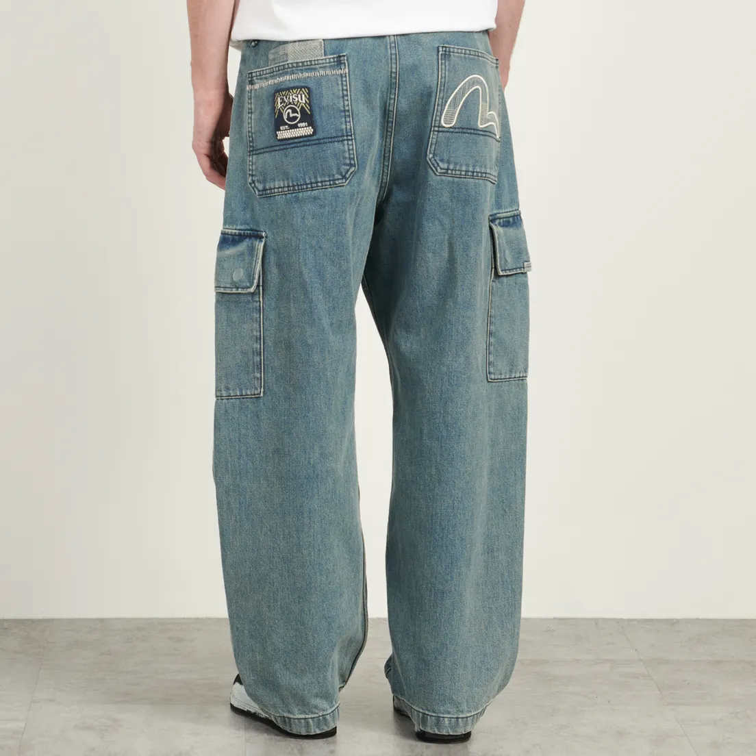 Evisu Мужские джинсы Heritage Cargo With Sashiko Seagull Embbroidery