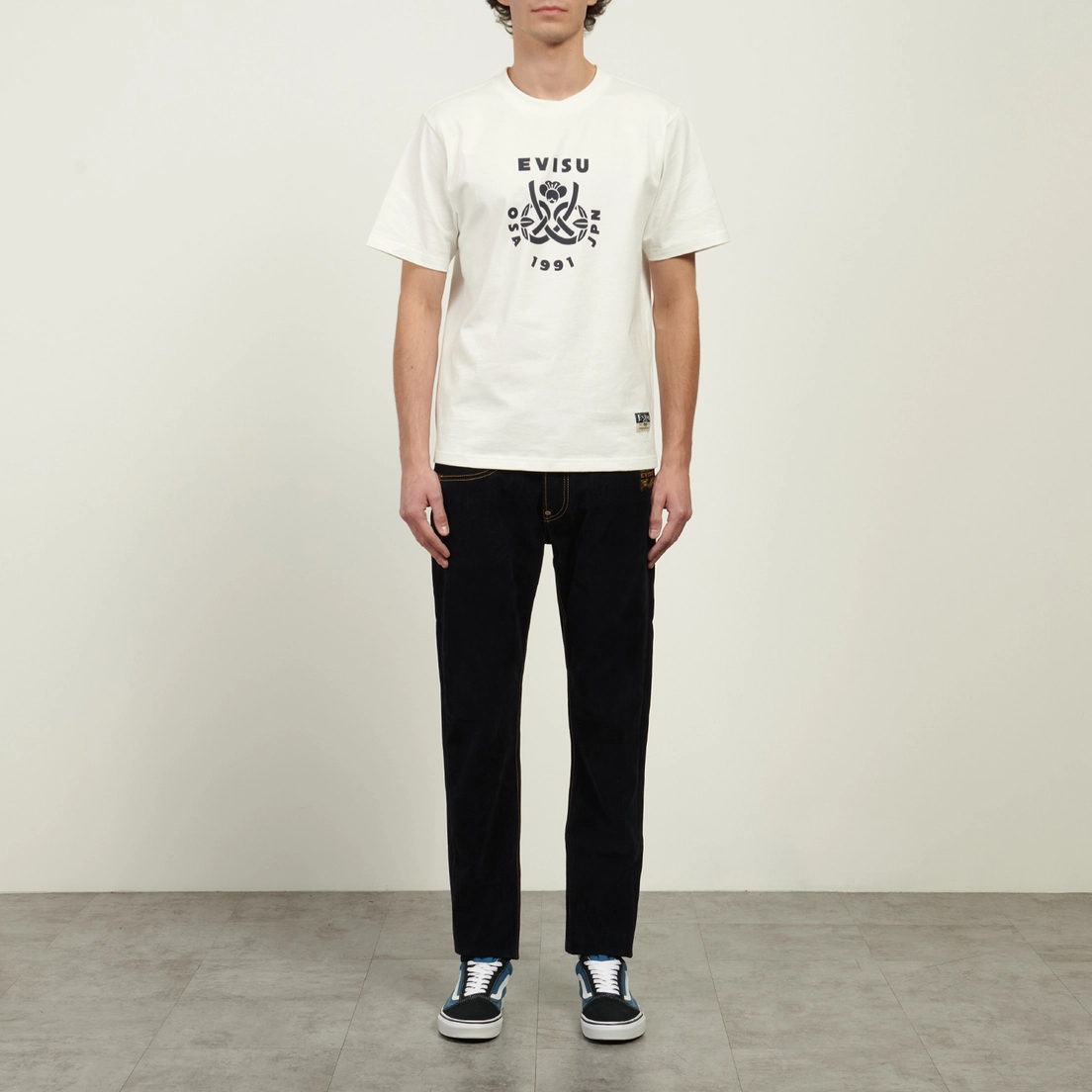 Evisu Мужские джинсы 2017 Taper Fit Logo Embroidery & Seagull Print