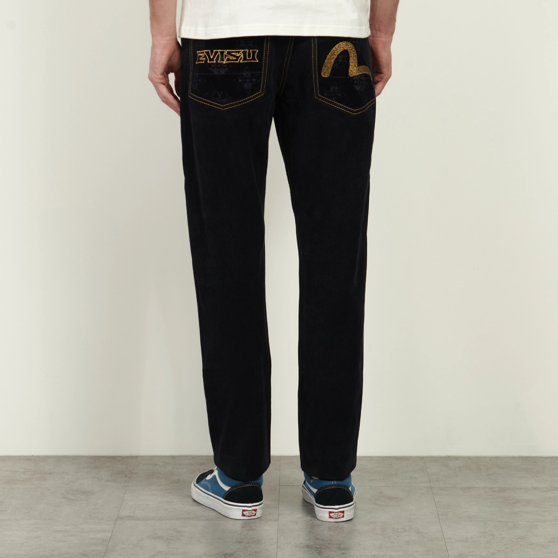 Evisu Мужские джинсы 2017 Taper Fit Logo Embroidery & Seagull Print