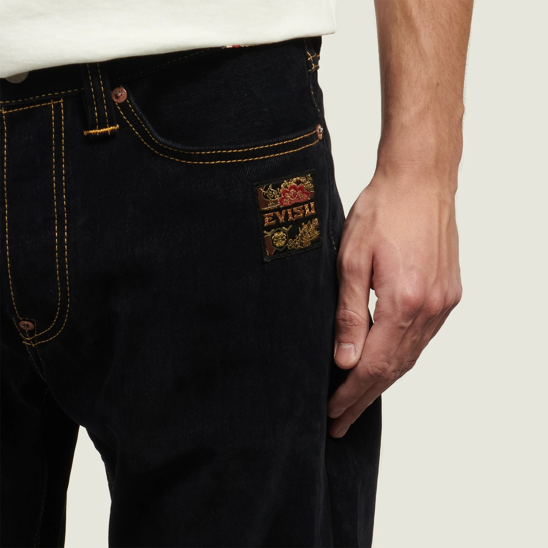 Evisu Мужские джинсы 2017 Taper Fit Logo Embroidery & Seagull Print