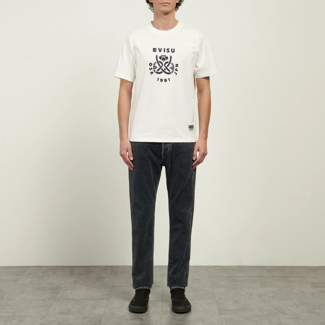 Evisu Мужские джинсы 2017 Taper Fit Washed Emboss Rivet Seagull