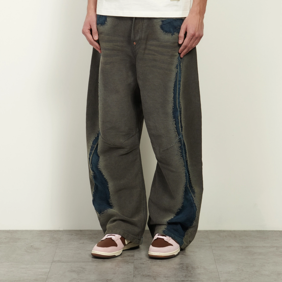 Evisu Мужские джинсы Washed Distressed Seagull Print 3D Cut