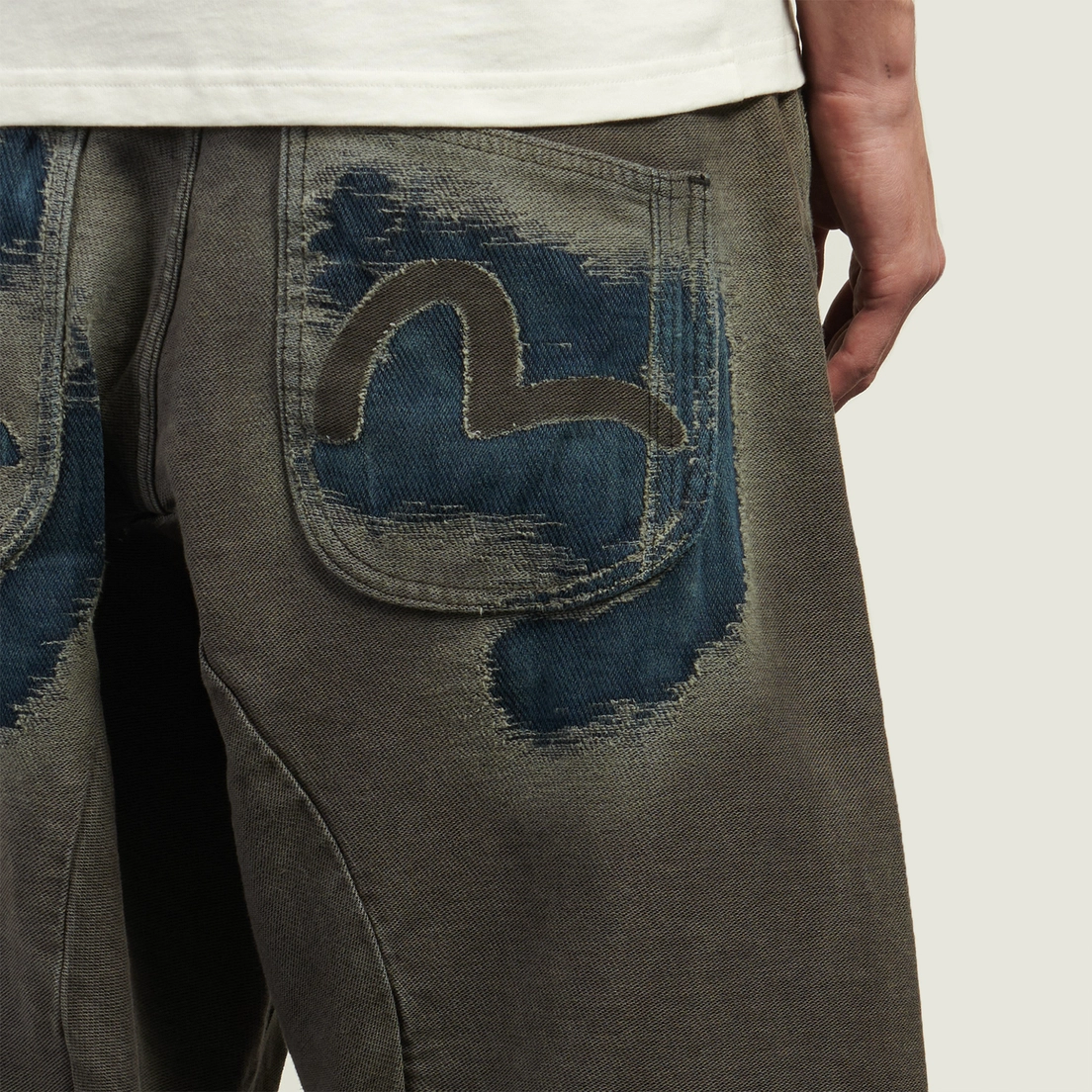 Evisu Мужские джинсы Washed Distressed Seagull Print 3D Cut