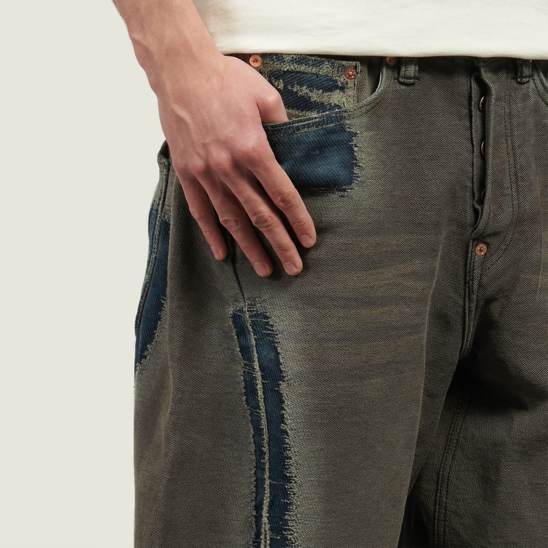 Evisu Мужские джинсы Washed Distressed Seagull Print 3D Cut