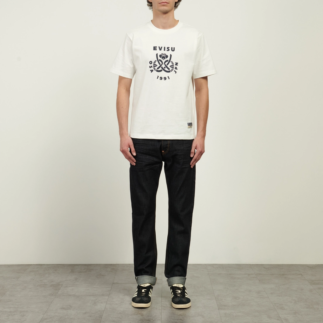 Evisu Мужские джинсы 2017 Taper Fit Godhead Lion Dance & Logo Print