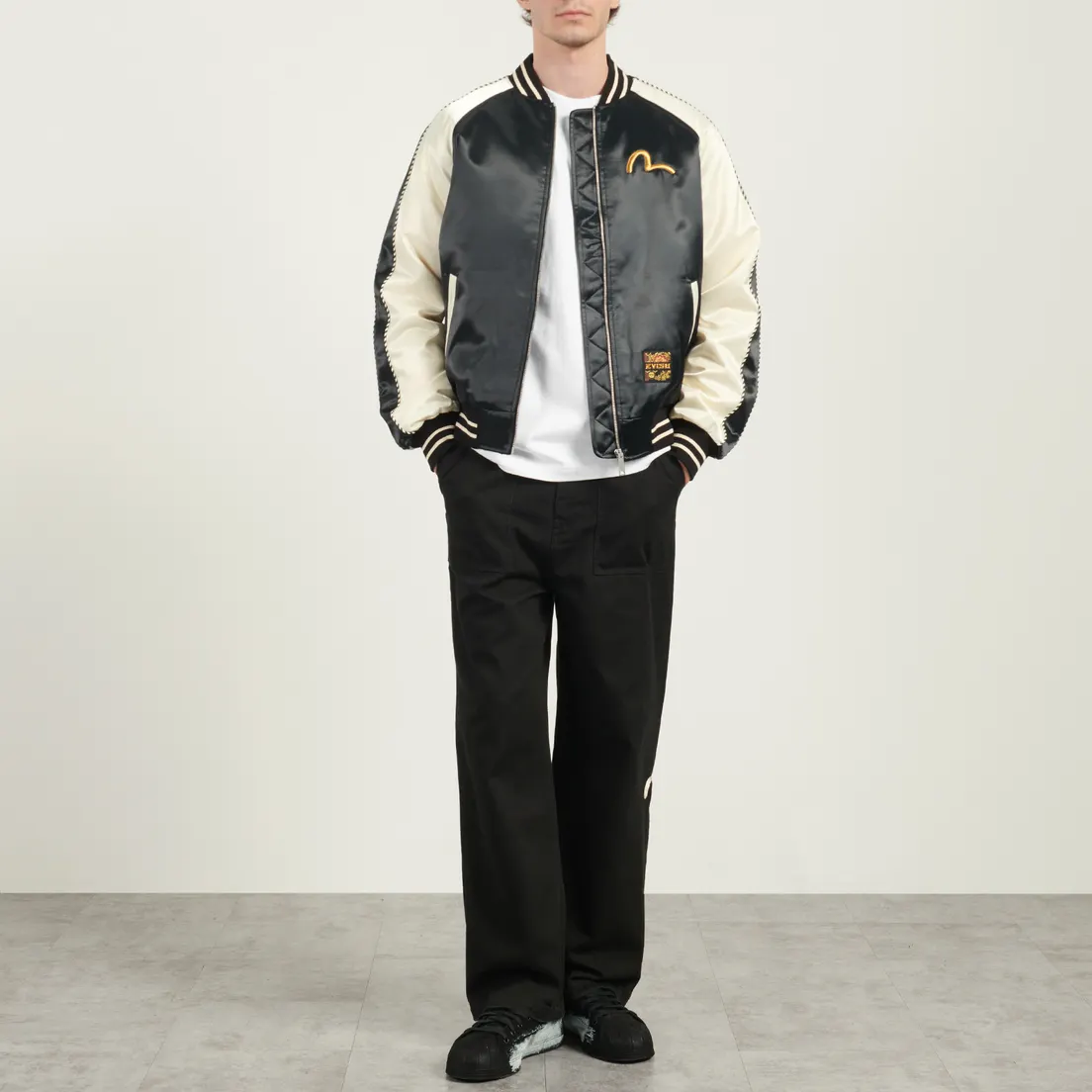 Evisu Мужская куртка бомбер Heritage Crane Embroidery Souvenior