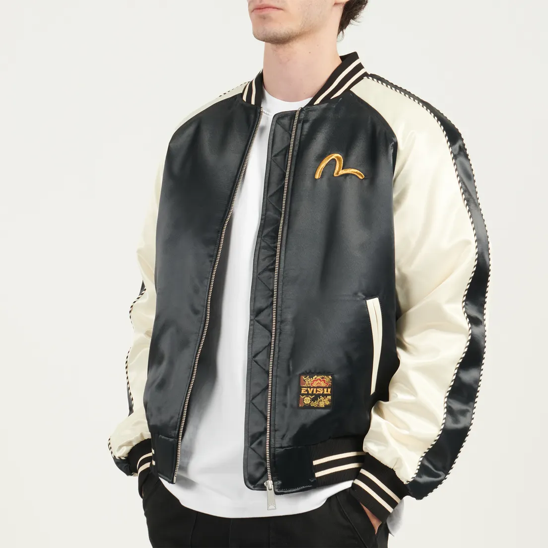 Evisu Мужская куртка бомбер Heritage Crane Embroidery Souvenior