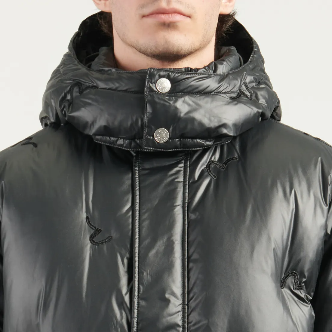 Evisu Мужской пуховик Heritage All Over Seagull Deboss Down