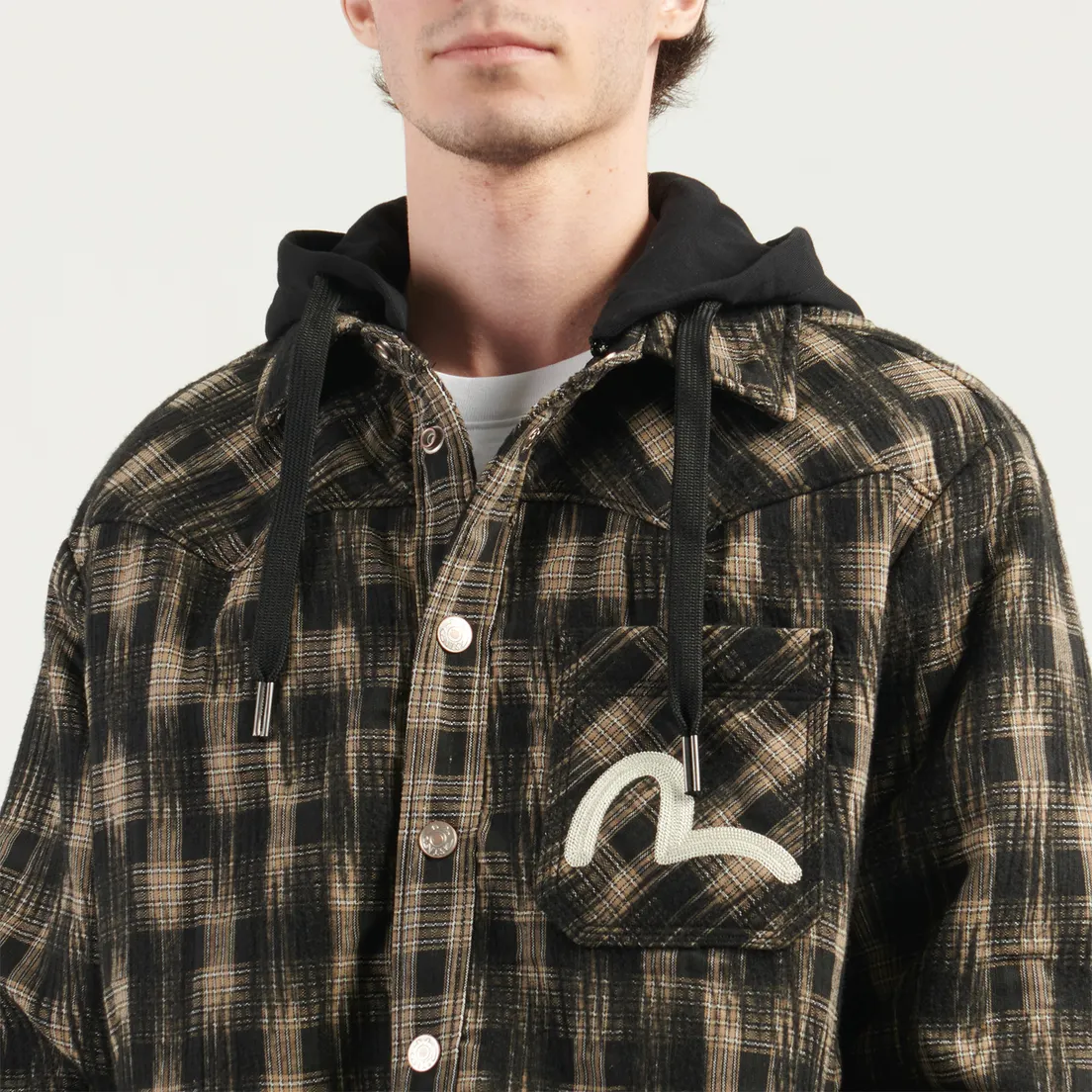 Evisu Мужская рубашка Heritage Wool Touch Checked