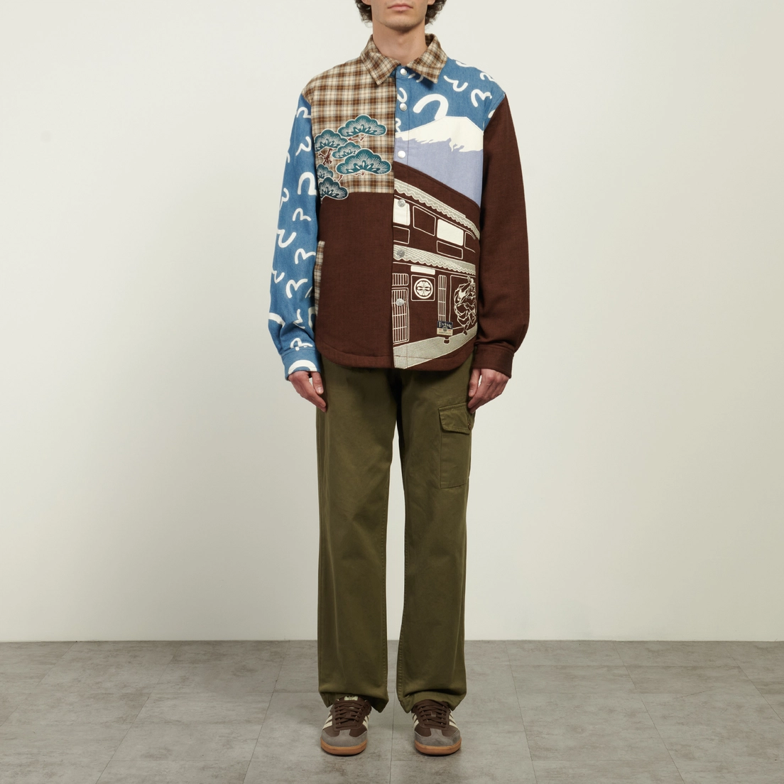 Evisu Мужская демисезонная куртка Heritage Ukiyo-E Applique Padded