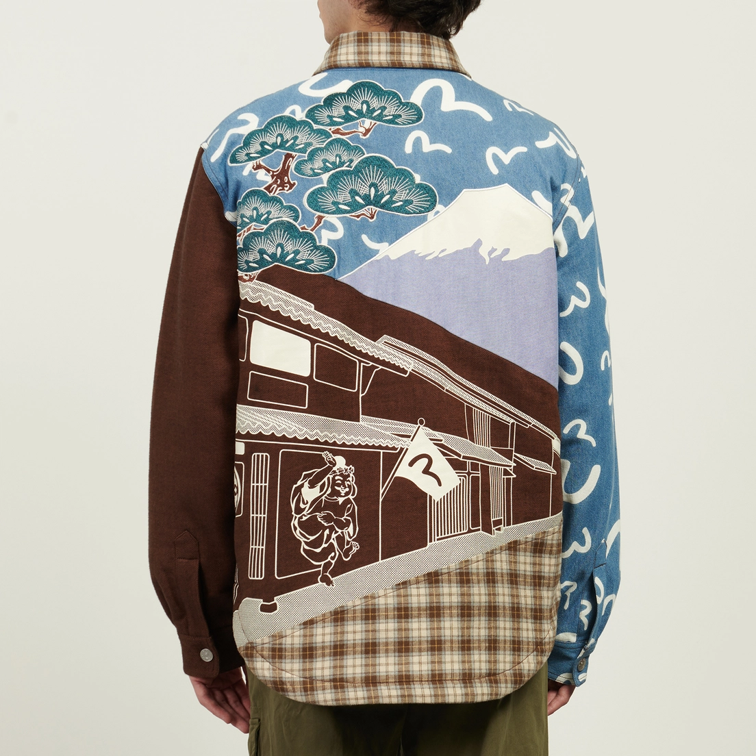 Evisu Мужская демисезонная куртка Heritage Ukiyo-E Applique Padded