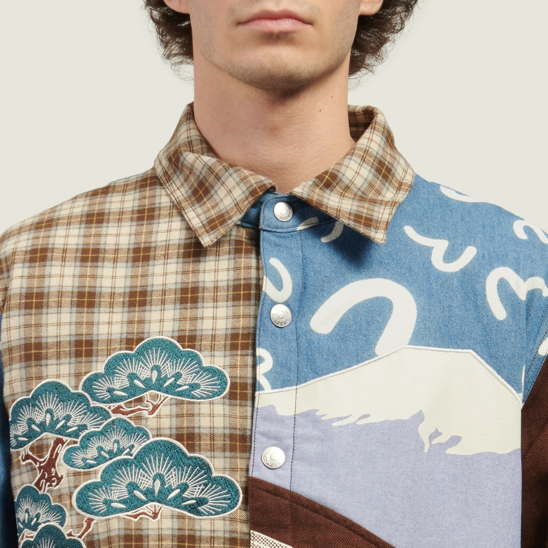 Evisu Мужская демисезонная куртка Heritage Ukiyo-E Applique Padded