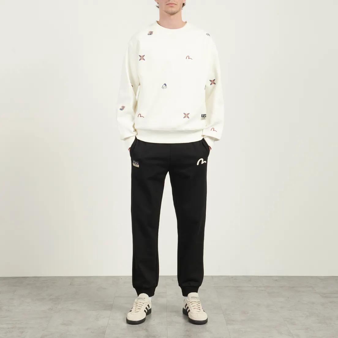 Evisu Мужские брюки Brushstroke Seagull & Logo Print Straight Fit