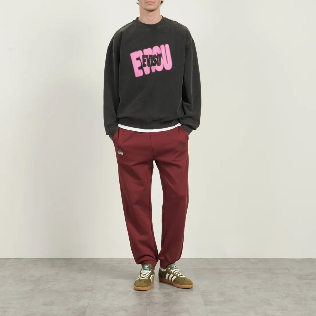 Evisu Мужские брюки Brushstroke Seagull & Logo Print Straight Fit