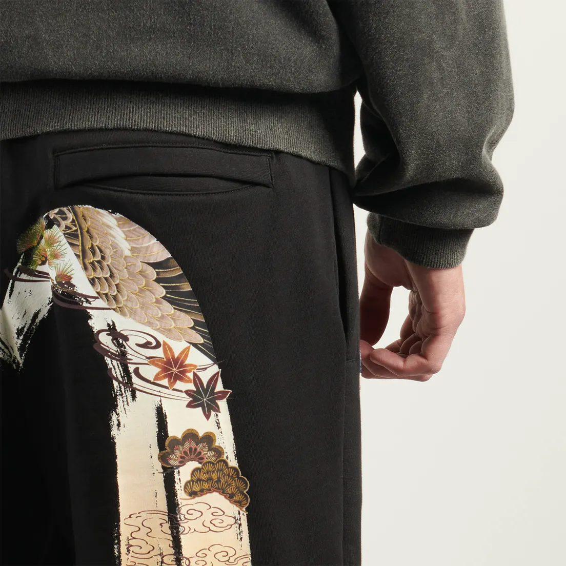 Evisu Мужские брюки Logo Embroidery & Grateful Crane Daicock Print Regular Fit