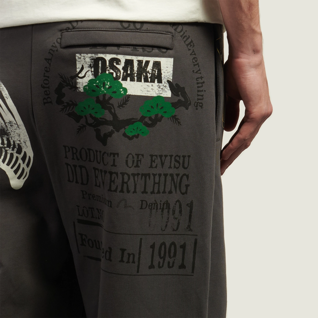 Evisu Мужские брюки Heritage Hand Drawing All Over Print