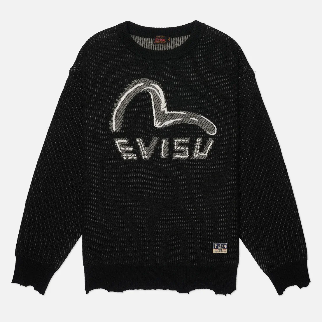 Evisu Мужской свитер Seagull & Logo Intarsia