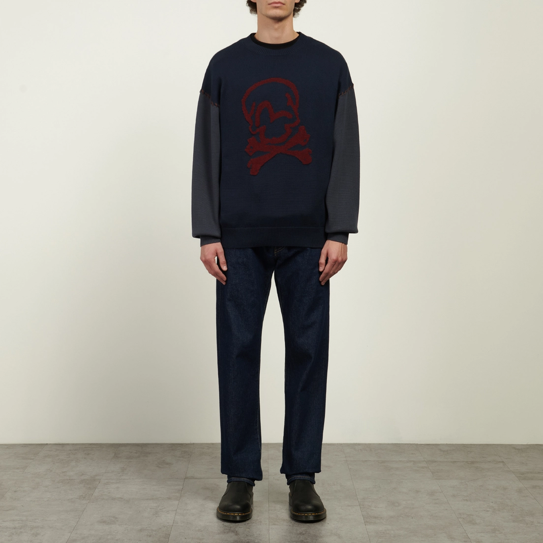 Evisu Мужской свитер Skull & Seagull Jacquard Oversized
