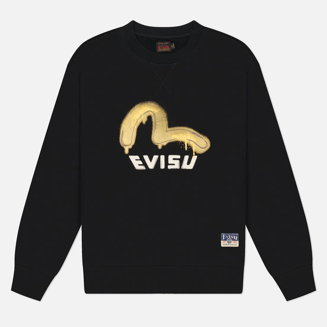 Evisu Мужская толстовка Graffiti Seagull Print & Sashiko Relax Fit