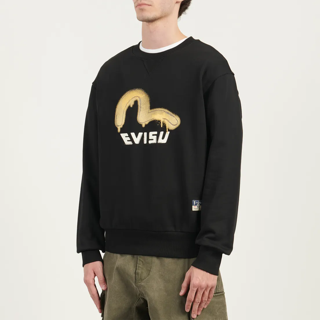 Evisu Мужская толстовка Graffiti Seagull Print & Sashiko Relax Fit
