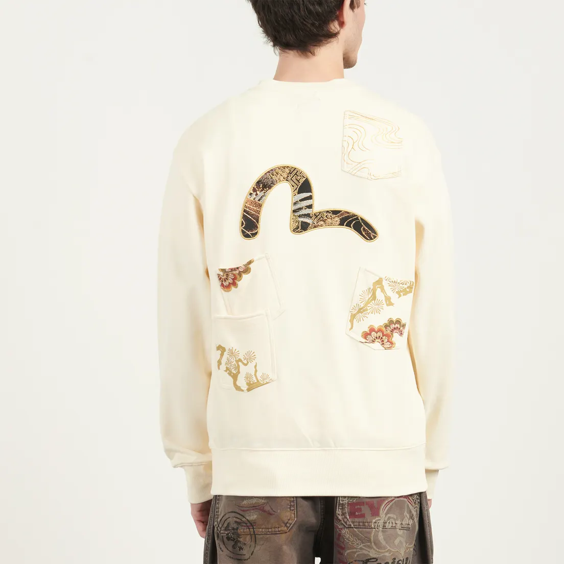 Evisu Мужская толстовка Seagull Brocade Applique Relax Fit