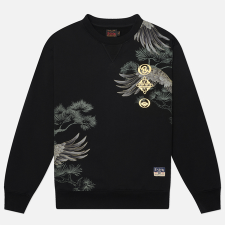 Мужская толстовка Evisu Grateful Crane Foil Print, цвет чёрный, размер M