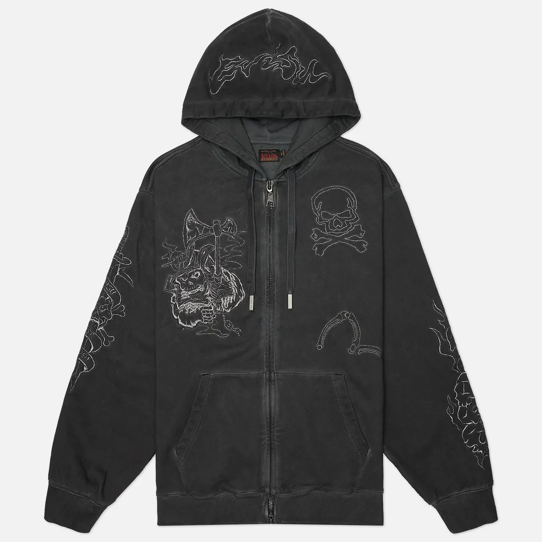 Evisu Мужская толстовка Tattoo Styles Embroidery Oversized Hoodie