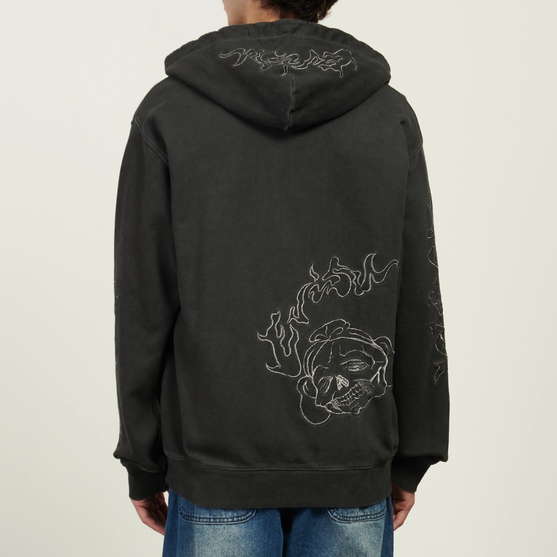 Evisu Мужская толстовка Tattoo Styles Embroidery Oversized Hoodie