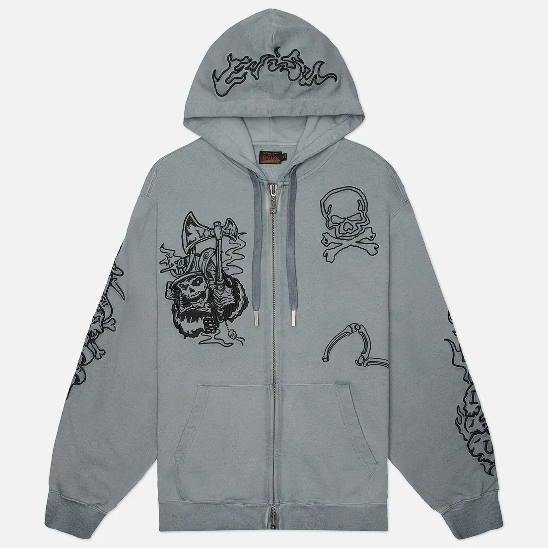 Evisu Мужская толстовка Tattoo Styles Embroidery Oversized Hoodie