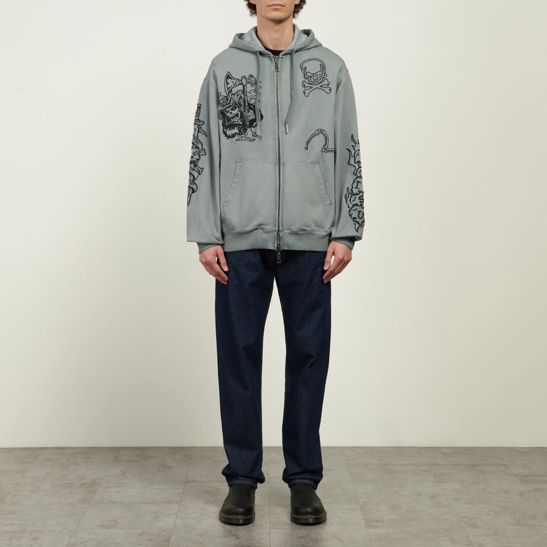 Evisu Мужская толстовка Tattoo Styles Embroidery Oversized Hoodie
